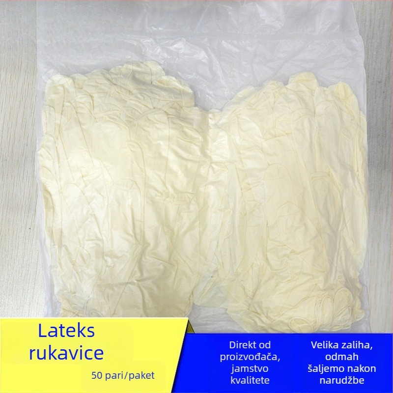 Latex rukavice bez prašine, industrijski antistatiki, jednokratne, čista prostorija klase 100, 100 komada