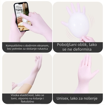 Jednokratne rukavice za pranje posuđa, prozirne, otporne na prašinu, debljine ispod 0,05 mm, od plastike