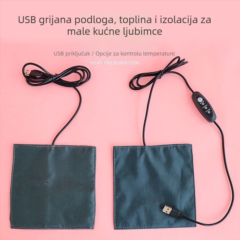 USB grijaća podloga za mala kućna ljubimca – Flower Branch dizajn, USB napajanje, održava toplinu zimi