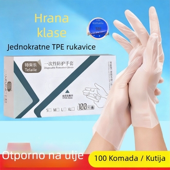 Jednokratne rukavice, debele i otporne, TPE, hrana-kvaliteta, debljina 0,1–0,2 mm, za kućnu upotrebu i catering, priprema hrane