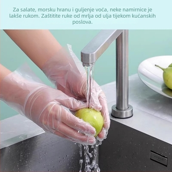 Jednokratne rukavice, debele i otporne, TPE, hrana-kvaliteta, debljina 0,1–0,2 mm, za kućnu upotrebu i catering, priprema hrane