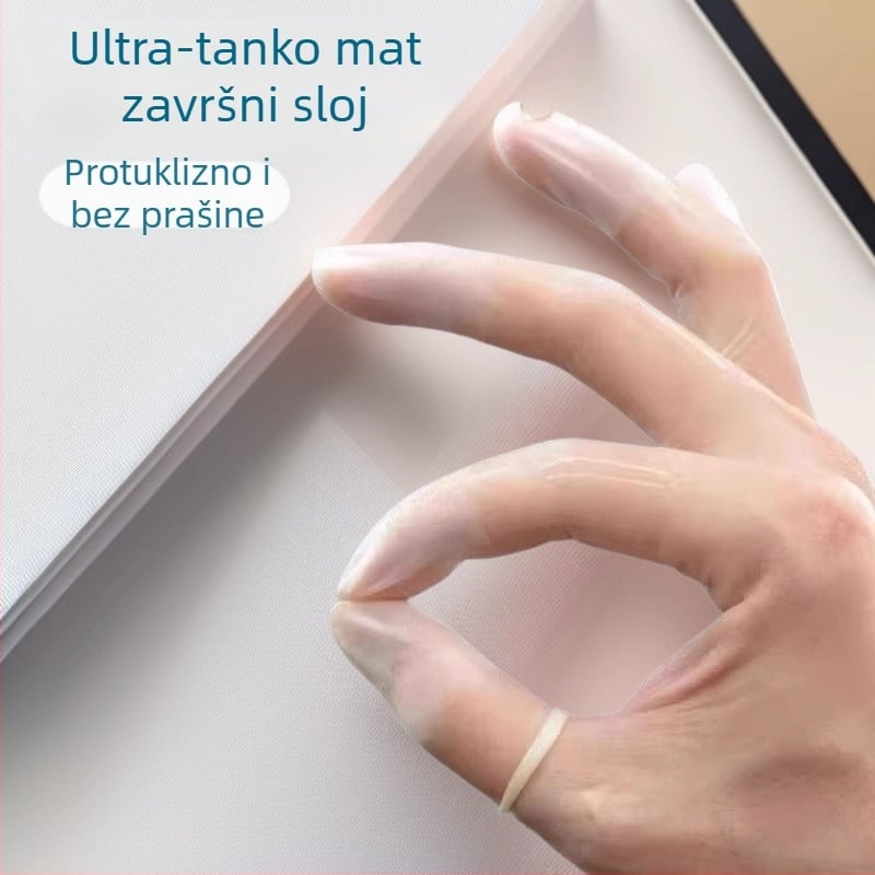 Prozirne prstne zaštitne rukavice za manikuru, izuzetno tanke, s mat završnim slojem, anti-slip i bez prašine; debljina 0,2–0,3 mm; uzorak proziran; funkcija zaštita; rok trajanja 2 godine