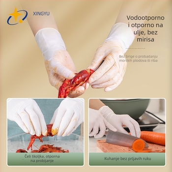 Jednokratne nitrilne rukavice, otporne na ulja i vodonepropusne, za kuhinjsko čišćenje (Marka: Xingyu, Težina: 4.5, Namjena: Univerzalna, Vrsta: Jednokratne)