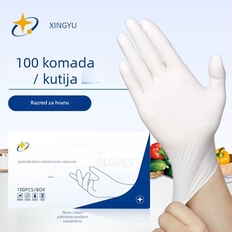 Jednokratne nitrilne rukavice, otporne na ulja i vodonepropusne, za kuhinjsko čišćenje (Marka: Xingyu, Težina: 4.5, Namjena: Univerzalna, Vrsta: Jednokratne)