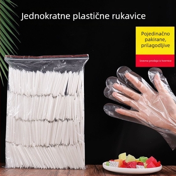 Rukavice za jednokratnu upotrebu od plastike, prehrambene kvalitete, transparentne, debele
