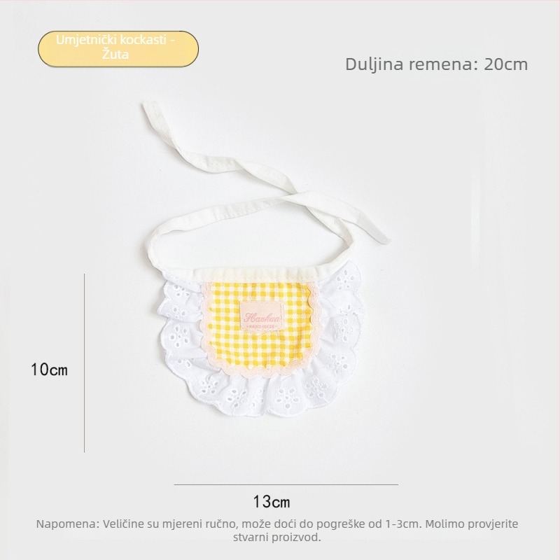 Bandana za kućne ljubimce s kariranim uzorkom; Poliester; Univerzalna primjena; Ispis; Instagram stil