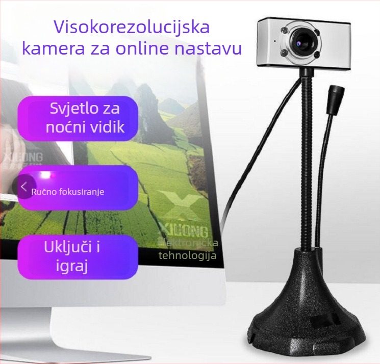 Stolna USB kamera s 0,8 MP senzorom, maksimalna rezolucija 1600x1200, 30 FPS, USB plug-and-play