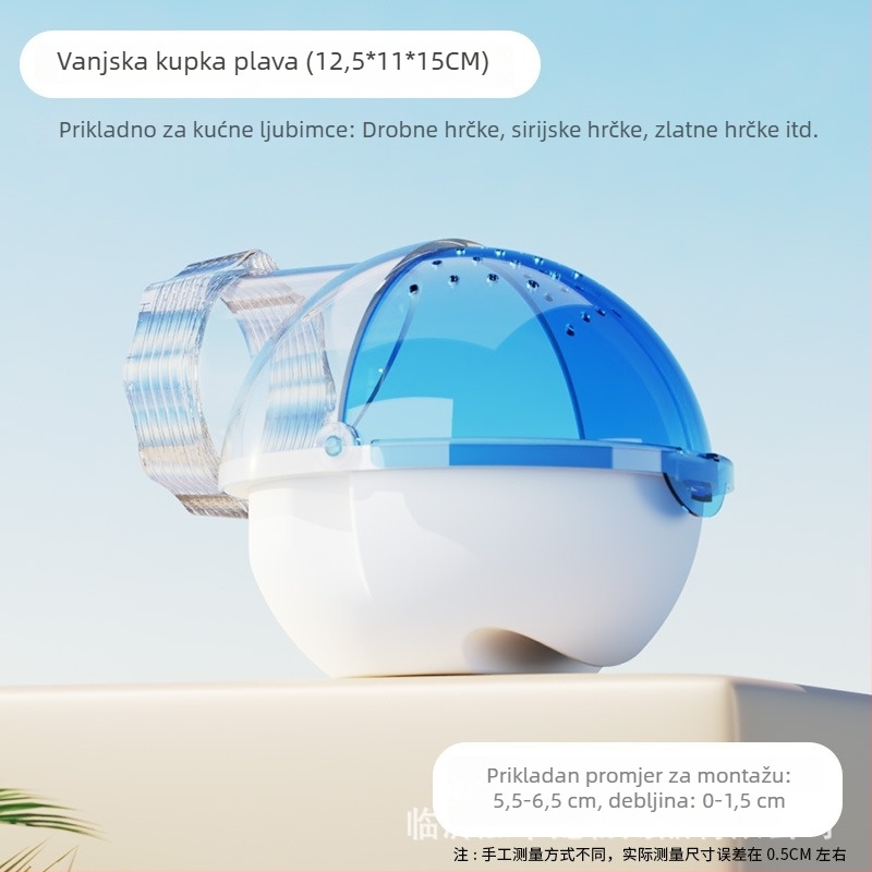 Vanjsko kupanje za hrčka sa saunom i kutijom za pijesak, s akrilnim priključkom — Jakal Card
