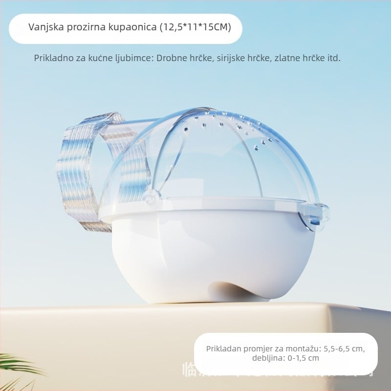 Vanjsko kupanje za hrčka sa saunom i kutijom za pijesak, s akrilnim priključkom — Jakal Card