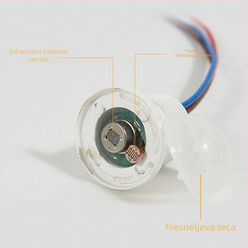 Senzor pokreta za stropno osvjetljenje s infracrvenim senzorom, napajanje 85-265V AC / 9-60V DC, kašnjenje 30 s