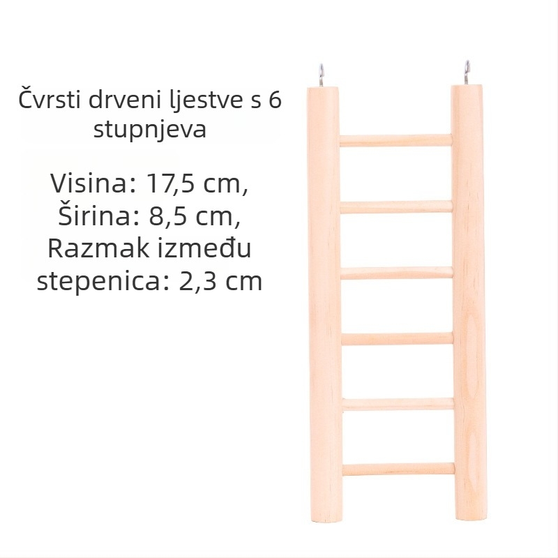 Papagajska penjačka ljestvica, masivno drvo, igračka za ptice u kavezu (Brand: Weibi; Materijal: Masivno drvo; Kategorija: Igračke za kućne ljubimce)