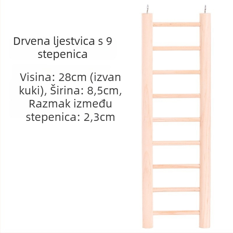 Papagajska penjačka ljestvica, masivno drvo, igračka za ptice u kavezu (Brand: Weibi; Materijal: Masivno drvo; Kategorija: Igračke za kućne ljubimce)