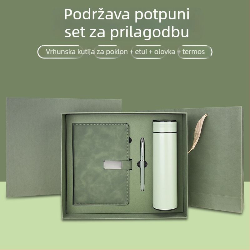 Ning zhan Bilježnica s logotipom, kožna umjetna koža, žično povezivanje, Dowling papir, 100–200 stranica