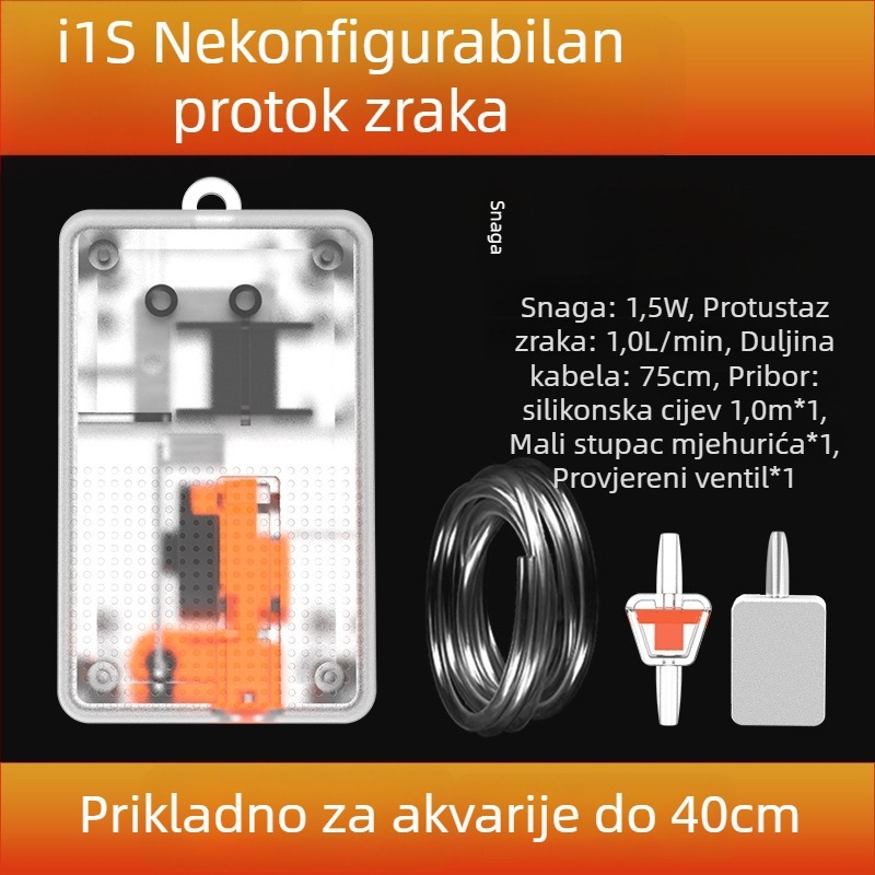Jiyin pumpa za kisik u akvariju - kompaktna pumpa za aeraciju uzgoja riba, prozirna mehanička pumpa, tiho djelovanje, 1 kg
