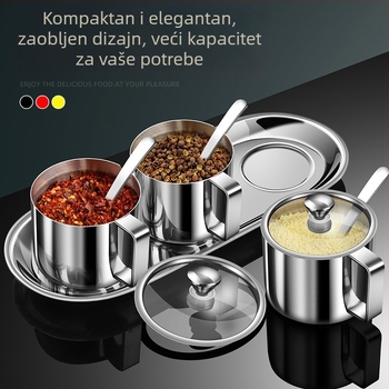 Set posuda za začine od nerđajućeg čelika 316 – vodootporan kuhinjski spremnik za čvrste začine, mogućnost prilagođenog logotipa