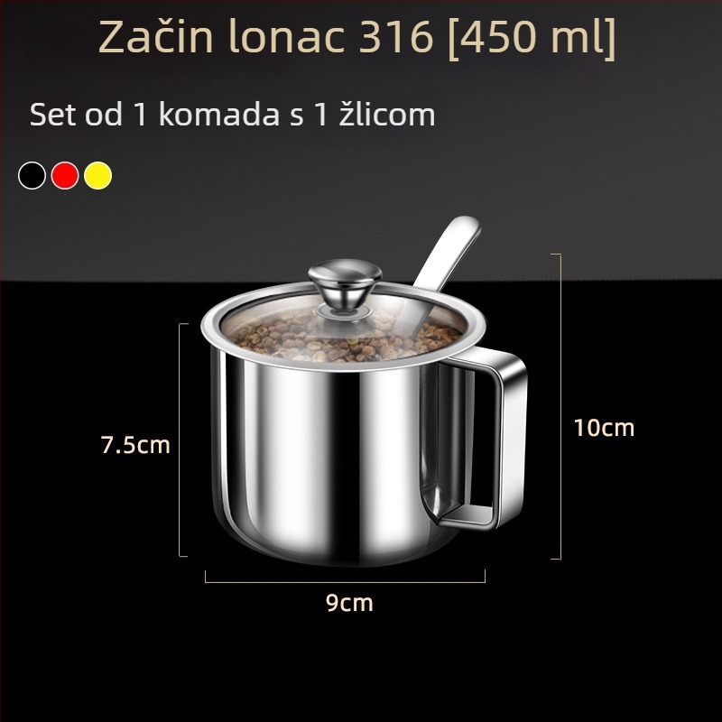 Set posuda za začine od nerđajućeg čelika 316 – vodootporan kuhinjski spremnik za čvrste začine, mogućnost prilagođenog logotipa