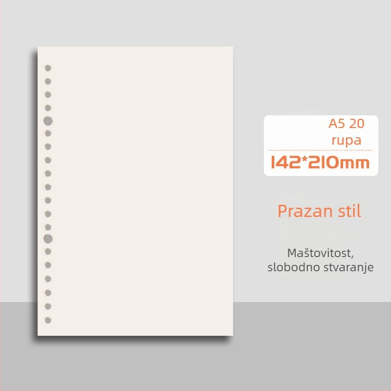 Mengjin bilježnica s odvojivim listovima, PP korica, papir 80 g, 50–100 stranica