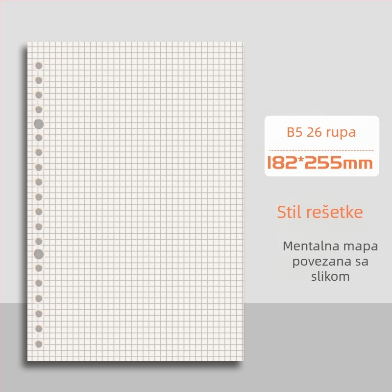 Mengjin bilježnica s odvojivim listovima, PP korica, papir 80 g, 50–100 stranica
