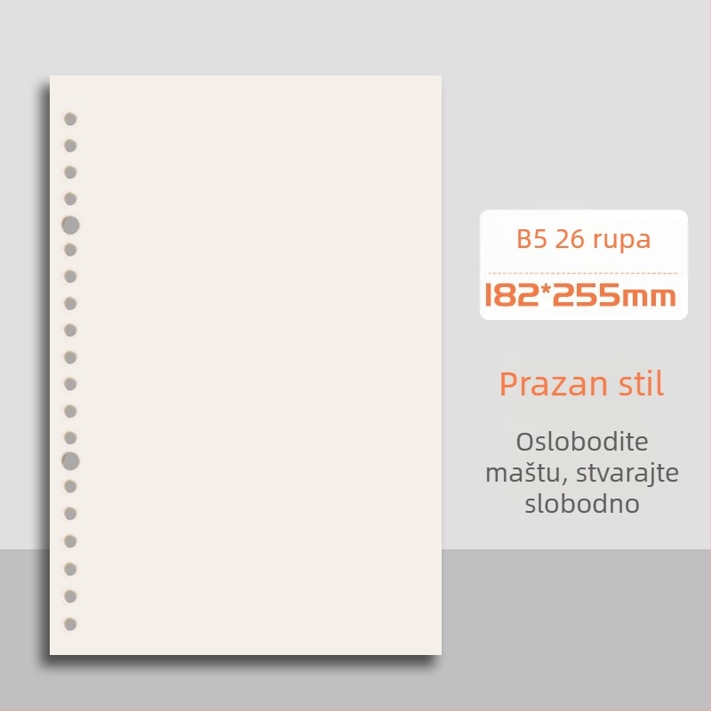 Mengjin bilježnica s odvojivim listovima, PP korica, papir 80 g, 50–100 stranica