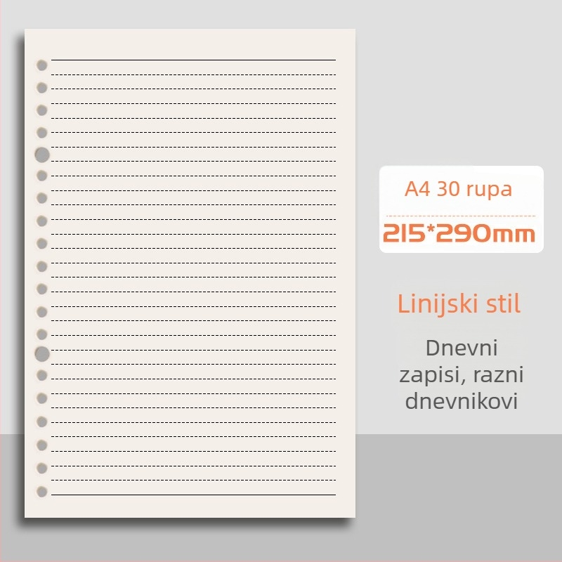 Mengjin bilježnica s odvojivim listovima, PP korica, papir 80 g, 50–100 stranica