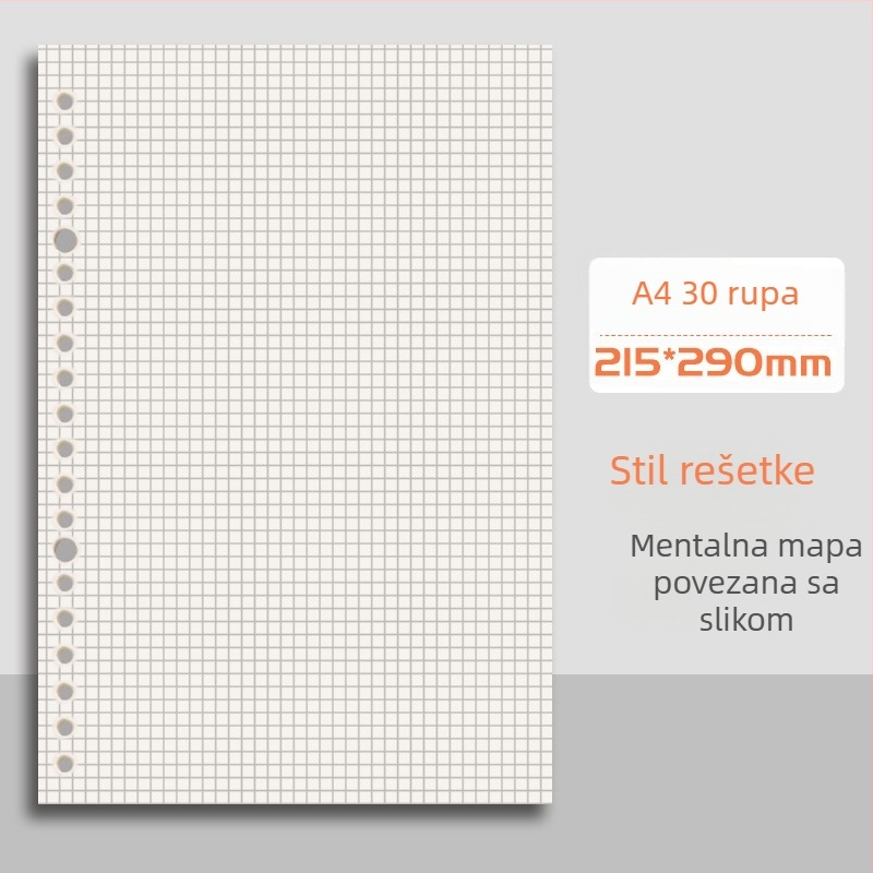 Mengjin bilježnica s odvojivim listovima, PP korica, papir 80 g, 50–100 stranica
