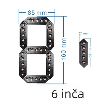 LED digitalni vodootporni segment pero – Ugradbeni sustav, Statični monohromatski zaslon, Mogućnost prilagodbe, Napajanje AC 110–220V / DC 12V