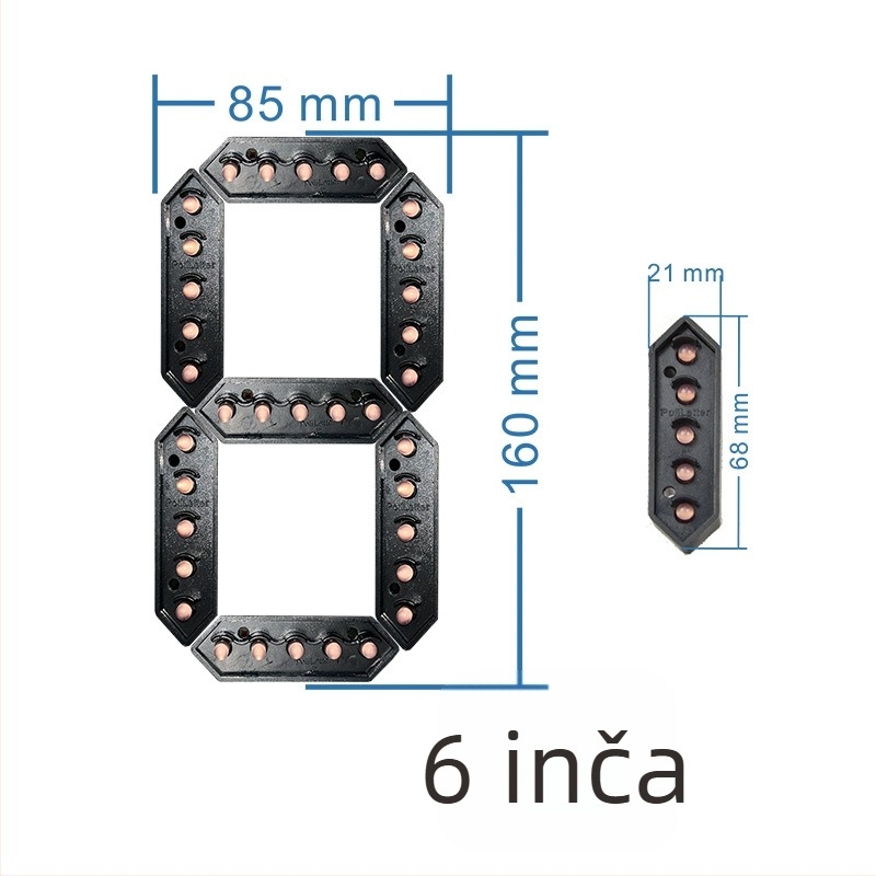 LED digitalni vodootporni segment pero – Ugradbeni sustav, Statični monohromatski zaslon, Mogućnost prilagodbe, Napajanje AC 110–220V / DC 12V