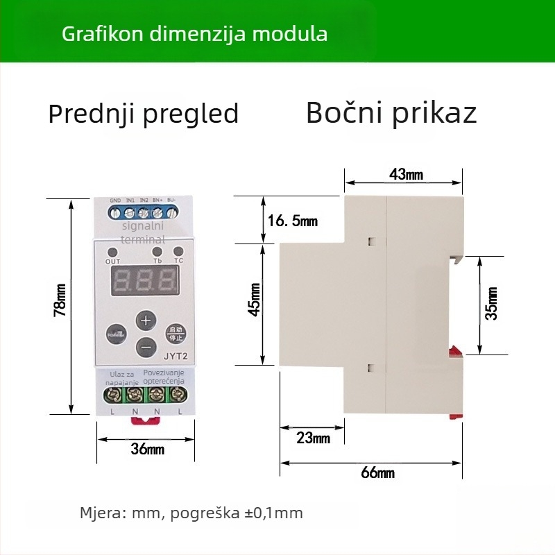 Višefunkcionalni modul vremenskog releja na šini, s brojanjem okidača