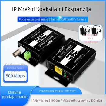 Video pretvarač — koaksijalni transmiter/ekstenzija za PLC mrežu lifta, 720p, Udaljeno buđenje nije podržano, Upravljanje napajanjem nije podržano, Model 705