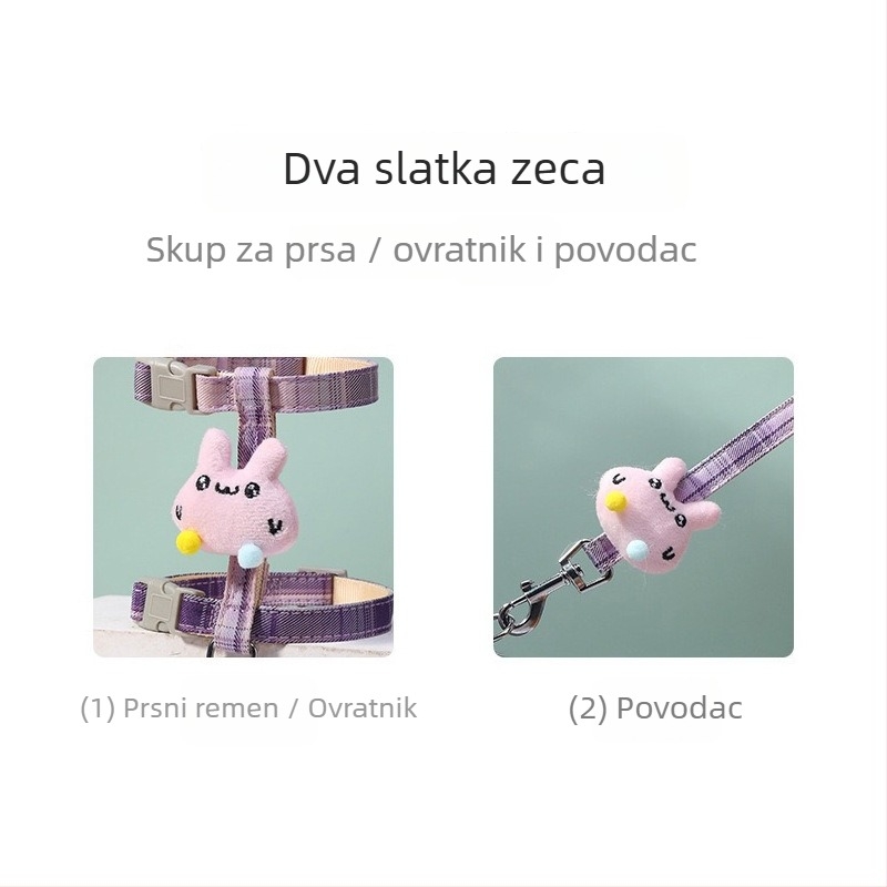 Mačji najlonski harnes s podesivim sigurnosnim povodcem