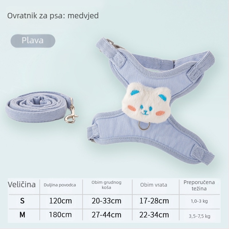 Mačji hám s podesivim vodilom — poliester, Mengcheng, šifra 83511, podrijetlo Zhejiang