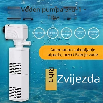 Akvarijska filtracijska i cirkulacijska sustav s ugrađenom pumpom za čišćenje izmeta, 3-u-1 oksigenacija, tiho djelovanje i odvajanje izmeta