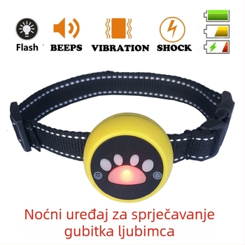 Mačji ovratnik (poliester) s automatskim prepoznavanjem, upozoravajućim zvukom, vibracijom i električnim šokom; povlačni; pogodan za mačke.