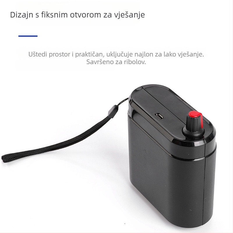 Prijenosna punjiva pumpa za kisik za akvarij, tiho djelovanje, USB prijenosna, ABS konstrukcija, 244 g