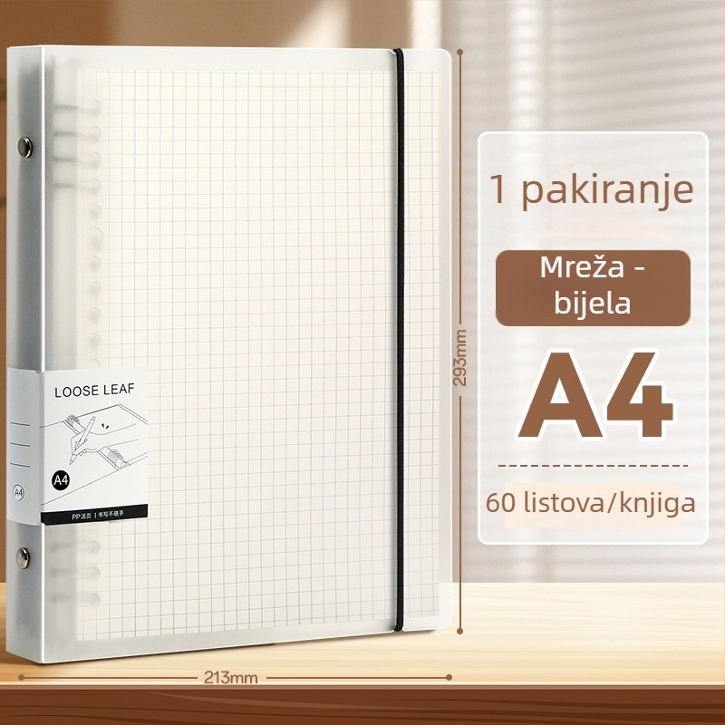 Bilježnica s listovima koji se mogu ukloniti, EVA omot, papir od sirove drvne pulpe 80 g, 50–100 stranica, jednostavan stil, zamjenjiva umetka