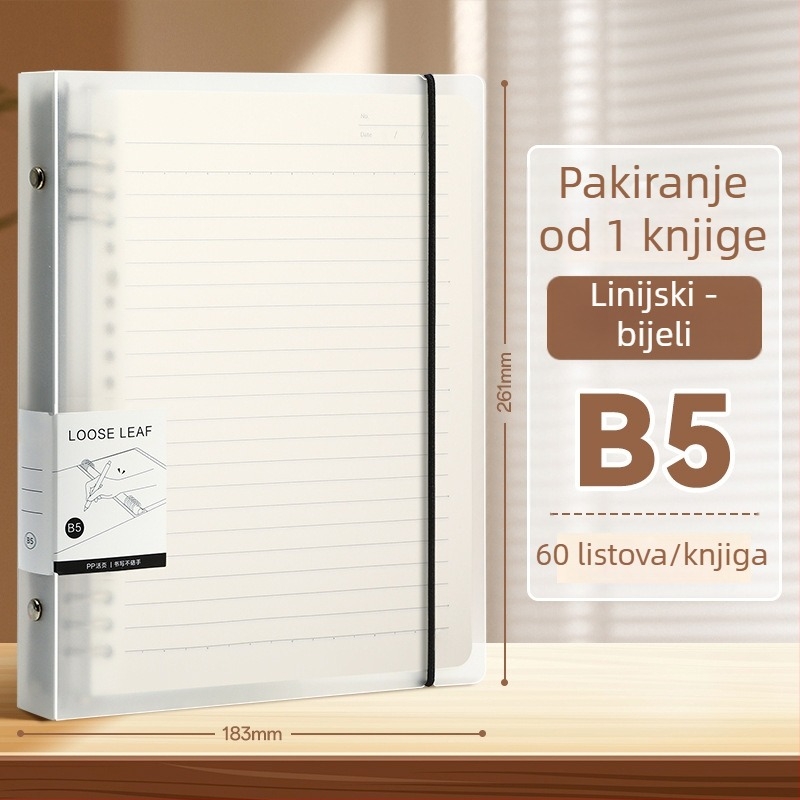 Bilježnica s listovima koji se mogu ukloniti, EVA omot, papir od sirove drvne pulpe 80 g, 50–100 stranica, jednostavan stil, zamjenjiva umetka