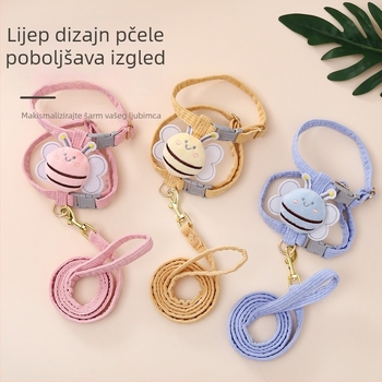 Postroj za mačke s povodcem — I-oblik dizajn protiv bijega, protiv zapetljavanja, tkanina