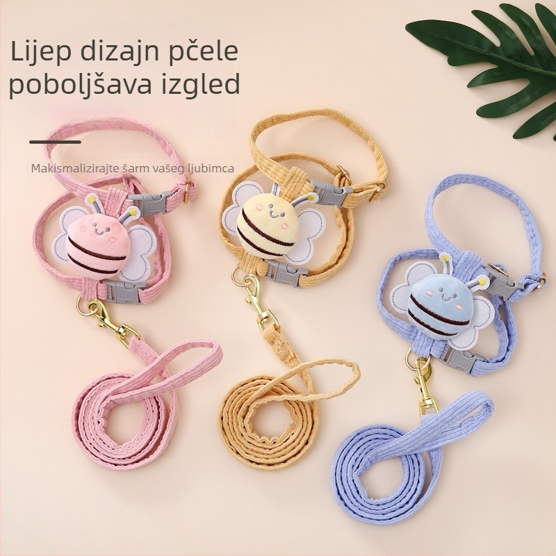 Postroj za mačke s povodcem — I-oblik dizajn protiv bijega, protiv zapetljavanja, tkanina