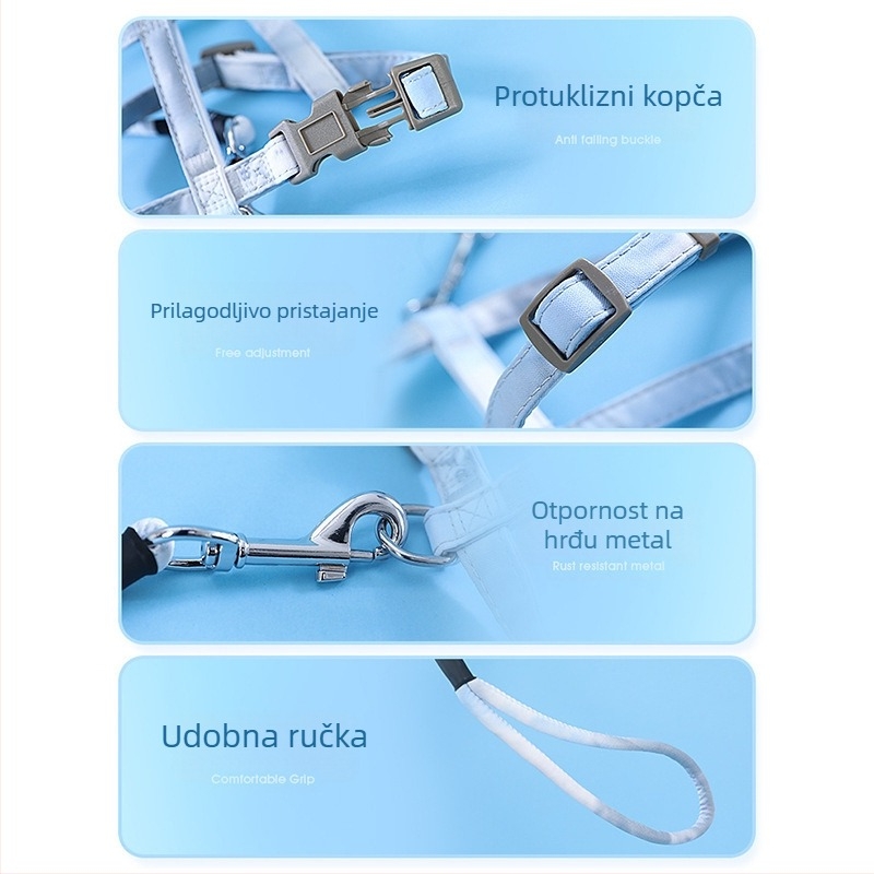 Mačji pojas s užetom u I obliku, poliesterski, podesivi, otporan na kidanje