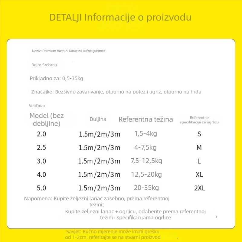 Lanac za kućne ljubimce - neproduživi, model XR635786859033, kutija 200 komada