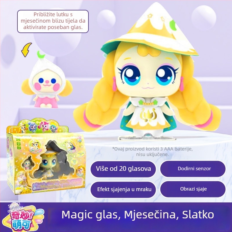 Interaktivna govorljiva lutka sa osvjetljenjem i zvukom za uzrast 7–14 godina • Materijal: plast/guma • Razvoj: emocije, vizualna percepcija, koordinacija ruka i oka