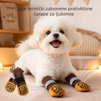 Čarape za pse s produženim nogama, protuklizne unutarnje čarape, uzorak podudaranja boja, pamuk, ravno pletenje, reljefna obrada