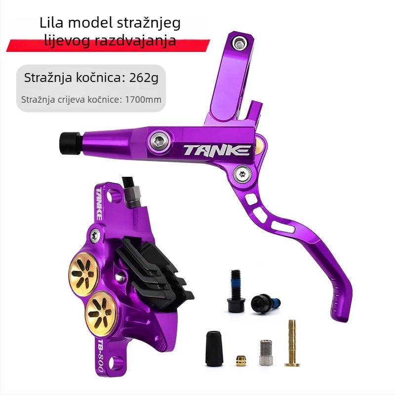 Tank TB800 Hidraulični četveropiston klip kaliper za planinske i cestovne bicikle, CNC-integriran, aluminijski