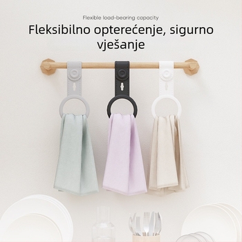 Prsten za ručnike - kružni silikonski prsten, podesiv, montaža bez bušenja, nosivost 1 kg