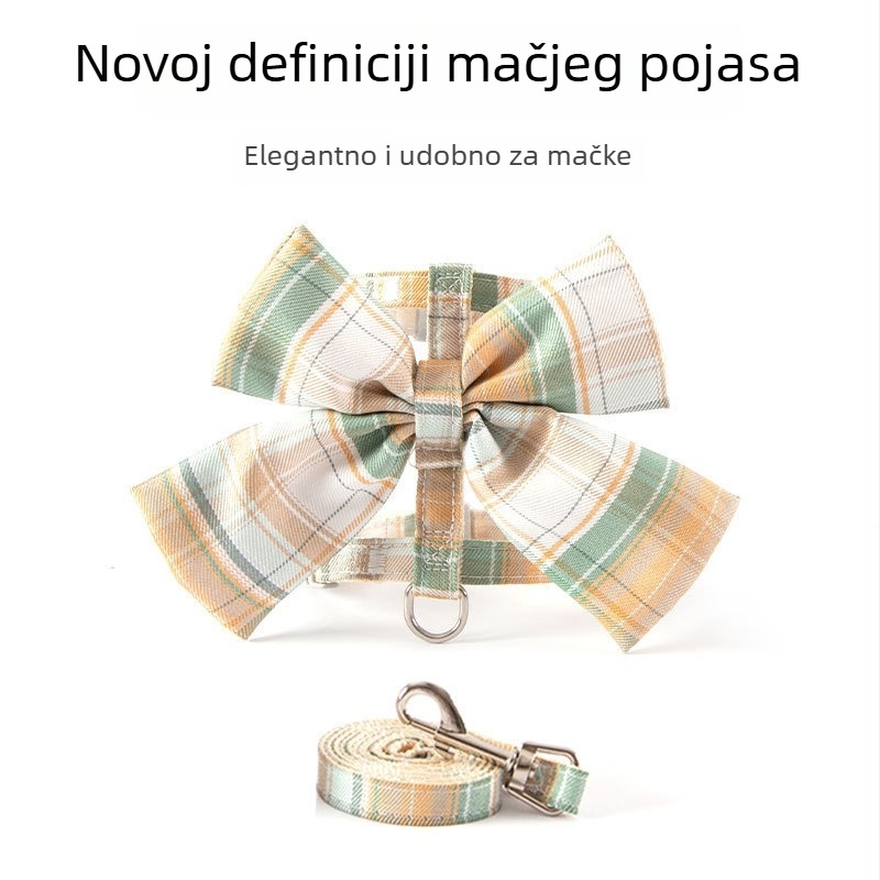 Kaiš za mačke s I-oblikom mašne, nije produžljiv, poliester, protiv bijega