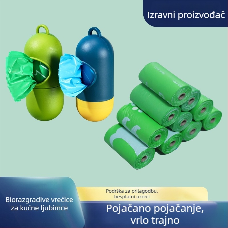 Biodegradibilne vrećice za otpad ljubimaca, velike, debelih, aromatizirane, jednokratne, prilagodljive, prijenosne – LESI marka, 100% virgin plastika, gravirani tisak, podrijetlo Xiamen Fujian, šifra Xgd001