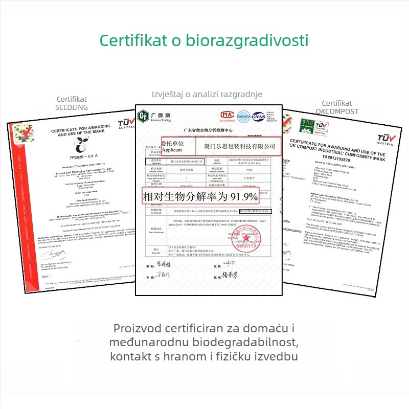 Biodegradibilne vrećice za otpad ljubimaca, velike, debelih, aromatizirane, jednokratne, prilagodljive, prijenosne – LESI marka, 100% virgin plastika, gravirani tisak, podrijetlo Xiamen Fujian, šifra Xgd001