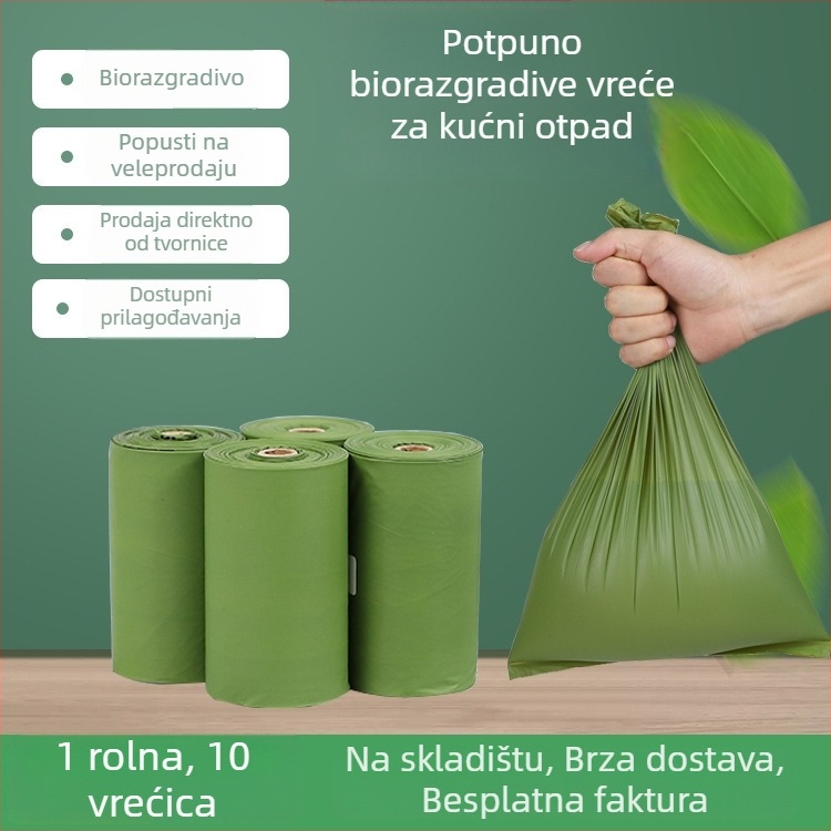 New Dragon vrećice za pseći izmet, s ploskim otvorom, debele, potpuno razgradive i biološki razgradljive