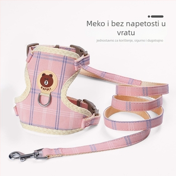 Mačji pojas za vučenje s mrežastim prsnom vestom, poliester, proširiva, I-oblik dizajn mreže, brenda Neighbor Kittens