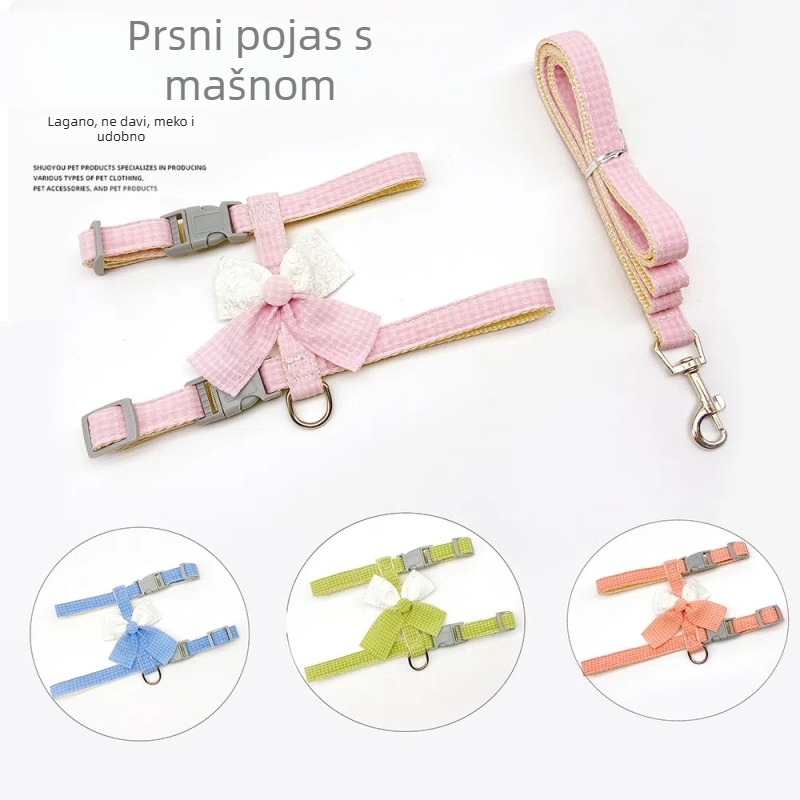Kaiš za mačku - neproduživi, platnen materijal, dizajn protiv bijega